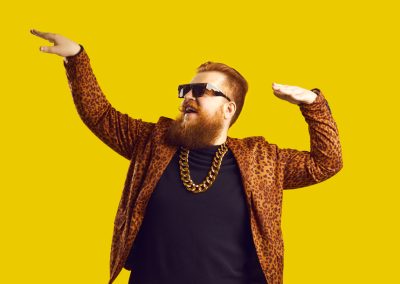 Rich,Bearded,Man,In,Leopard,Print,Outfit,And,Cool,Glasses