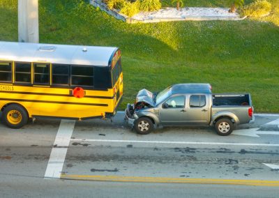 First,Responders,Responding,To,School,Bus,And,Car,Accident,Site