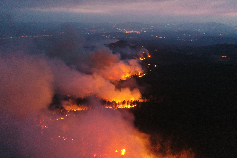 Aerial,View,Forest,Fires,,Fire,Looks