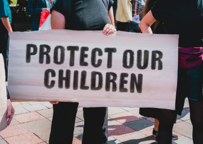 The,Phrase,”,Protect,Our,Children,”,Drawn,On,A