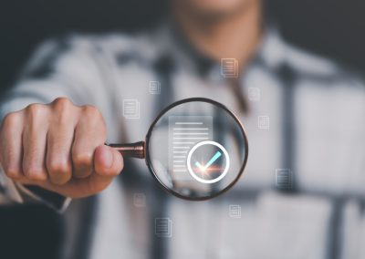 Businessman,Holding,A,Magnifying,Glass,,Showing,Audit,Document,Concept,quality,Assessment