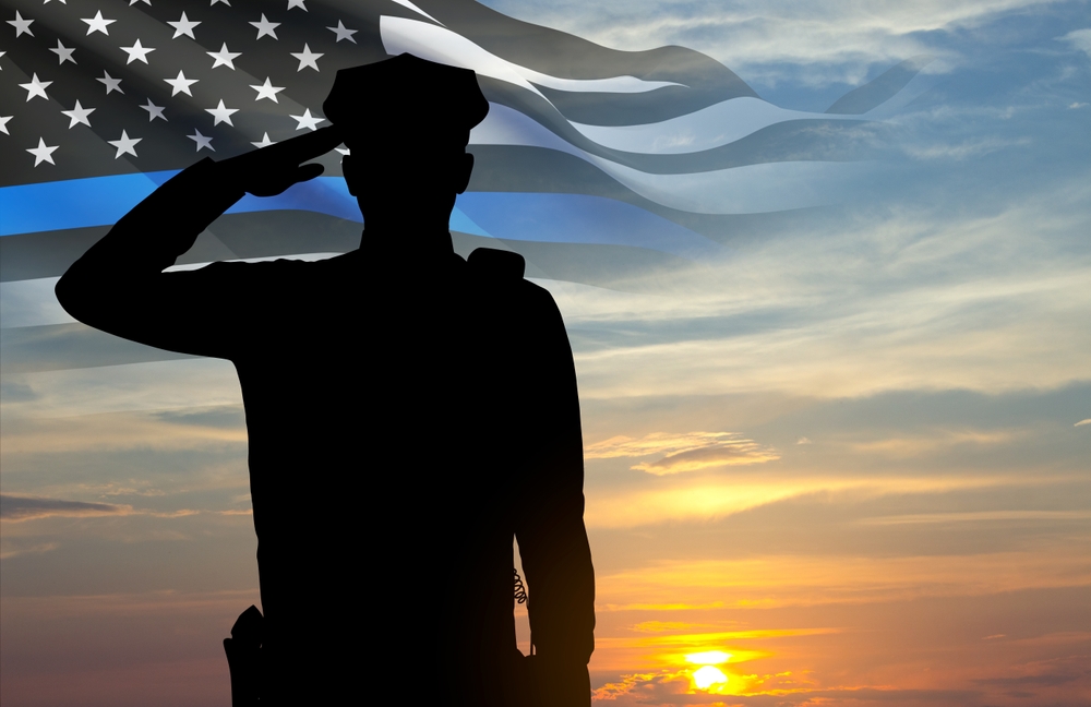 American,Flag,With,Police,Support,Symbol.,Thin,Blue,Line.,National