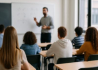 Florida Education Commissioner Anastasios Kamoutsas just used one bold move to clean house that has radical school board members running scared Blurred,Teacher,Explaining,Lesson,To,Attentive,Students,In,Modern,Classroom