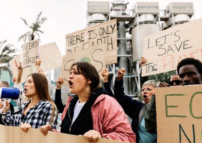 Group,Of,People,With,Placards,And,Poster,On,Global,Strike