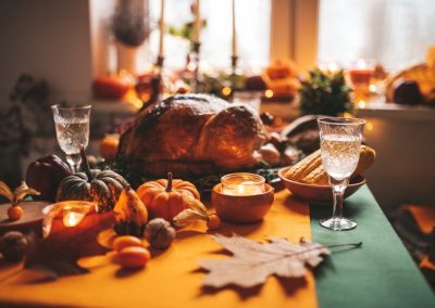 Classic,Usa,Thanksgiving,Day,Dinner,With,Holiday,Autumn,Decor,And