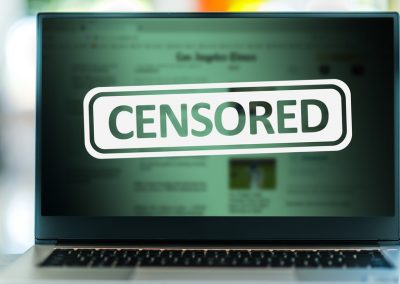 Laptop,Computer,Displaying,The,Sign,Of,Censorship,On,An,Internet