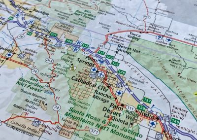 Palm,Springs,,Cathedral,City,,California,,Photo,Of,A,Map,In