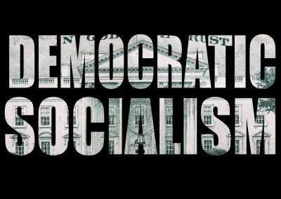 Democratic,Socialism,,Text,And,Money,On,Black,Background