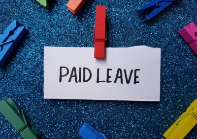 Paid,Leave,Writting,On,Blue,Background.