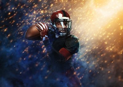 Lane Kiffin had one laughing reaction to what Ron DeSantis did at the Ole Miss-Florida game American,Football,Player,,Athlete,Sportsman,On,Golden,Background.,Sport,And