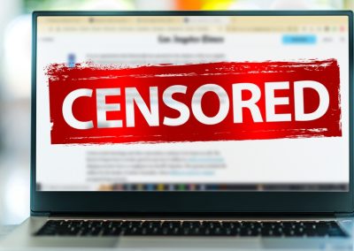 The Bradenton Times chose two words that prove where their priorities really are Laptop,Computer,Displaying,The,Sign,Of,Censorship,On,An,Internet