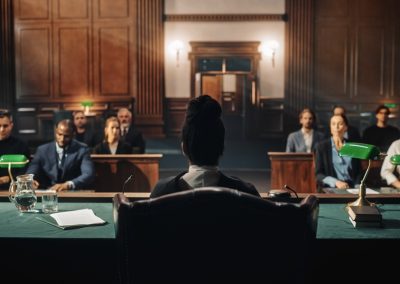 Court,Of,Law,Trial:,Female,Judge,And,And,Jury,Sit,