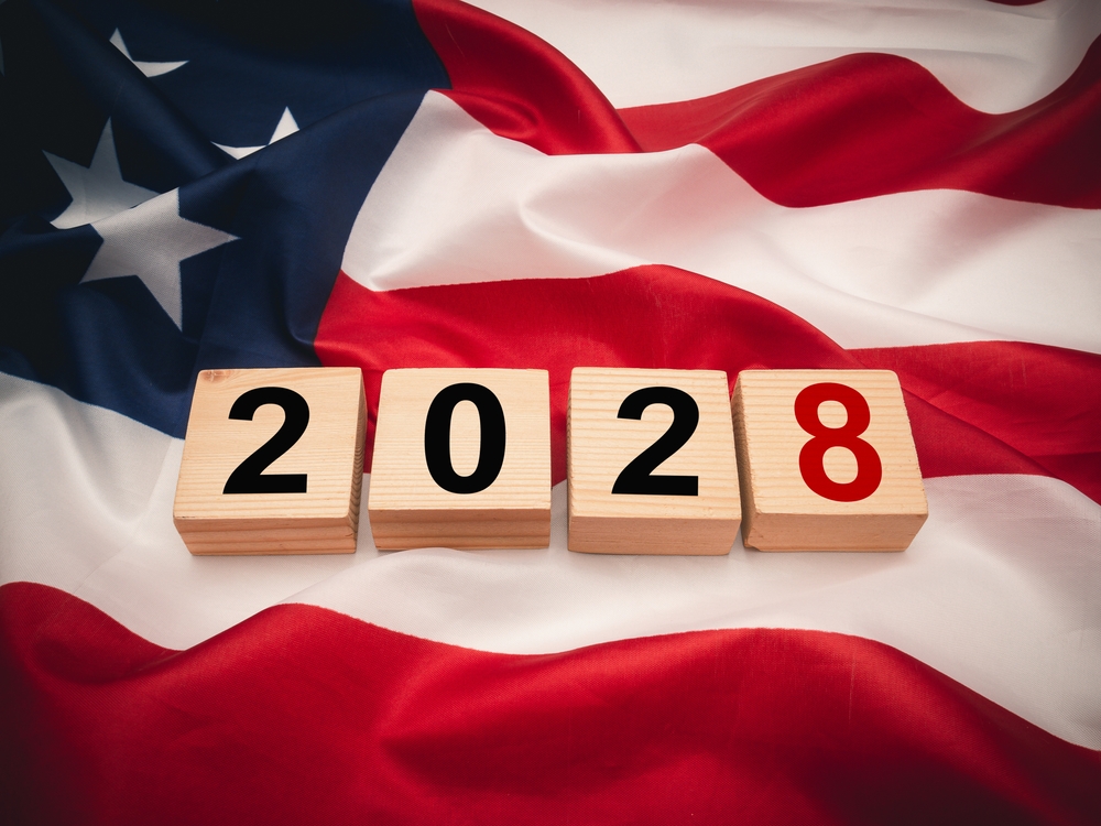 United,States,Presidential,Election,2028.,Wooden,Cubes,With,The,Letters