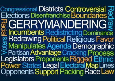 Gerrymandering,Word,Cloud,On,Blue,Background