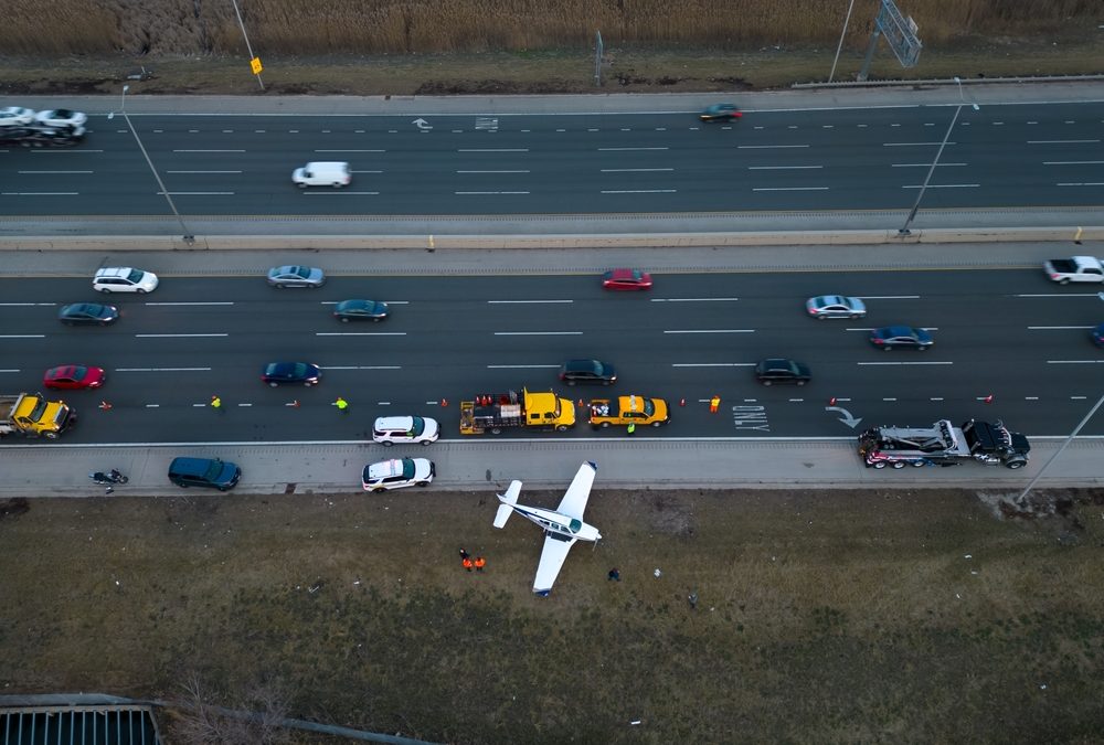 One Florida driver got the shock of her life when a plane landed on her roof