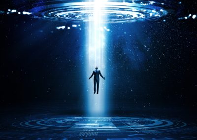 Businessman,With,Hands,Spread,Apart,Standing,In,Light,Coming,From