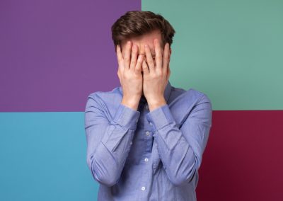 Ron DeSantis just humiliated Jay Collins with one calculated snub Caucasian,Man,Covering,His,Face,Feeling,Humiliated.,Studio,Shot