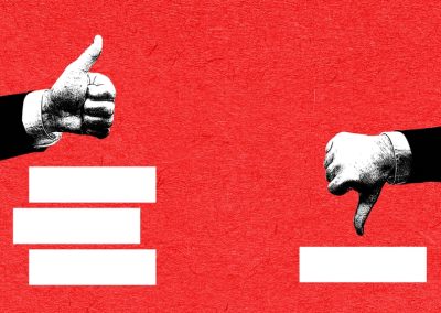 Contrasting,Collage,Of,Thumbs,Up,And,Thumbs,Down,Showing,Tense