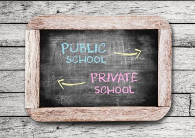 Public,And,Private,School,Writting,On,Blackboard.
