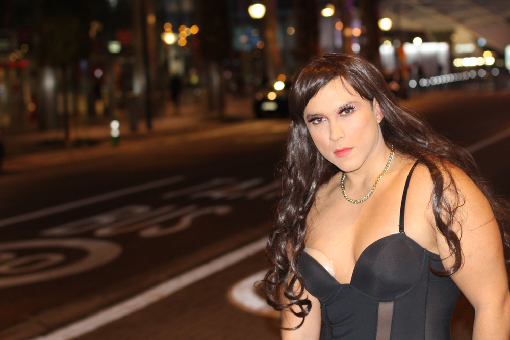 Stunning,Transgender,Woman,Outdoors,With,Copy,Space