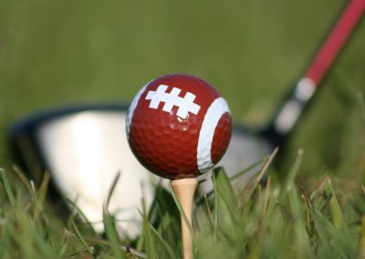 Football,Golf,Ball,Tee’d,Up