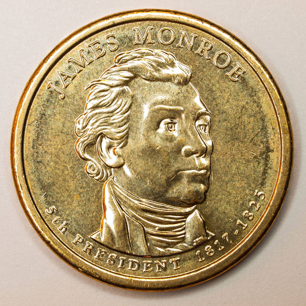Us,Gold,Presidential,Dollar,Featuring,James,Monroe