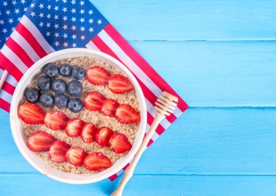 Usa,Patriotic,Breakfast,Oatmeal.,Simple,Independent,Or,American,Flag,Day