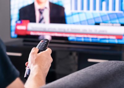 Breaking,News,On,Tv.,Man,Watching,Live,Television,Broadcast,Program.