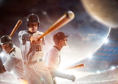 Professional,Baseball,Players,In,Action,On,Grand,Arena