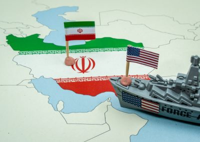 Ron DeSantis Backs Trump as Iran Brings the War to Florida United,States,And,Iran,National,Flags,On,A,Geopolitical,Map