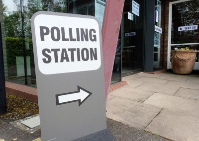 Polling,Station,Sign,At,St.,Andrew’s,Church,,Chorleywood