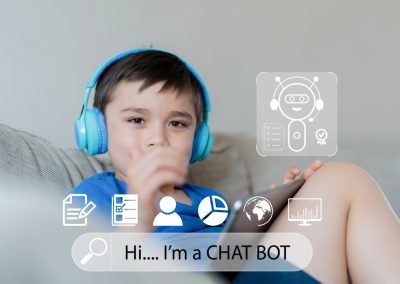 Technology,Education,Concept,school,Kid,Holding,Tablet,And,Wearing,Headphones,Tacking