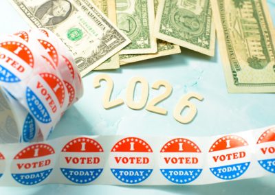 Democrats Just Spent $20 Million Targeting Florida Republicans Who May Not Exist by November A,Collection,Of,Voting,Stickers,And,Dollar,Bills,Is,Shown