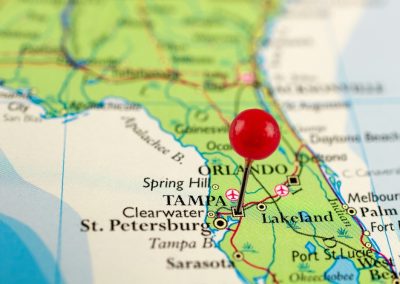 Tampa,Map.,Close,Up,Of,Tampa,Map,With,Red,Pin.