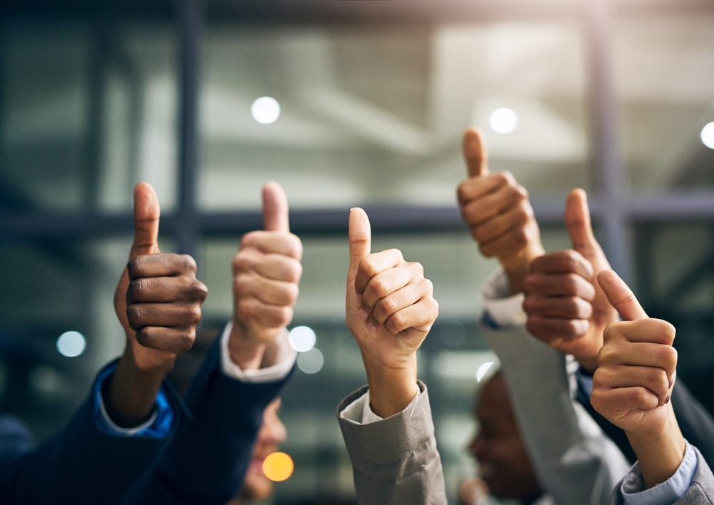 Hands,Showing,Thumbs,Up,With,Business,Men,Endorsing,,Giving,Approval