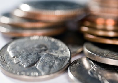 A,Close-up,View,Of,Various,Us,Coins,Including,A,Nickel