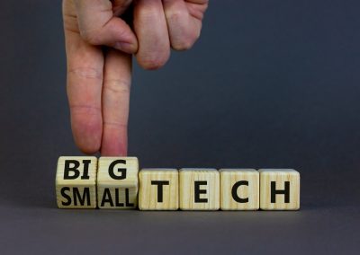 Ron DeSantis Just Called Out Microsoft and Google for Something They Cannot Explain Big,Or,Small,Tech,Symbol.,Businessman,Turns,Wooden,Cubes,And