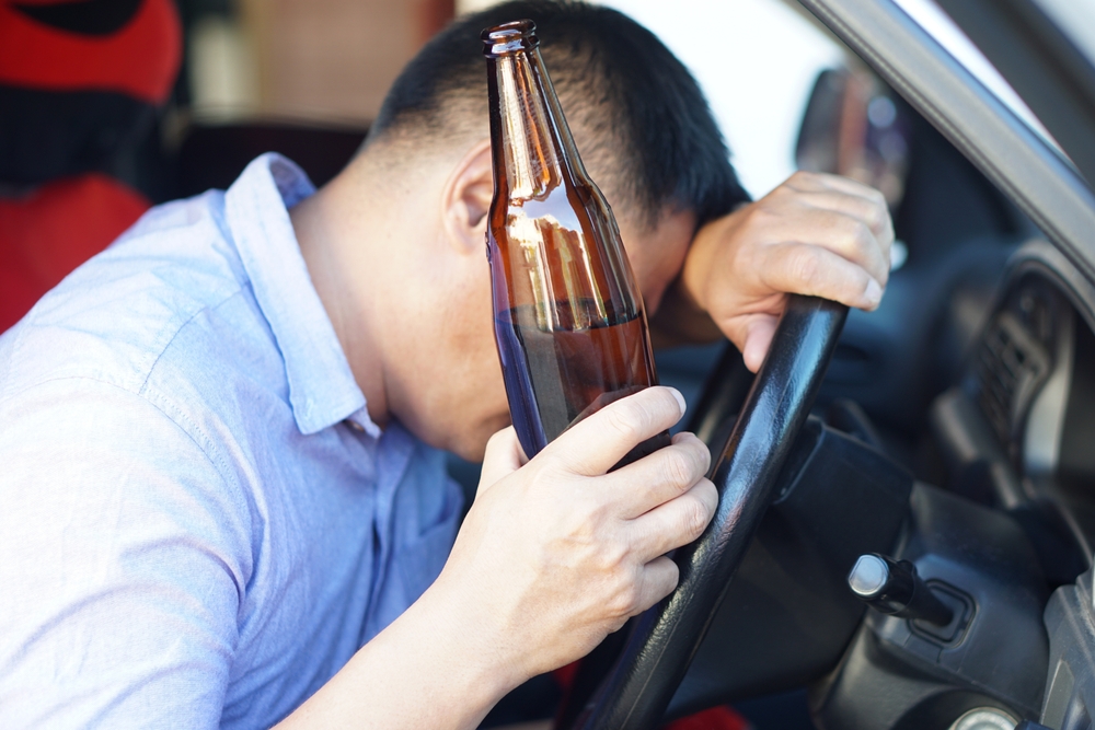Drunk,Man,Holds,Beer,Bottle,In,Car.,Concept,,,Campaign