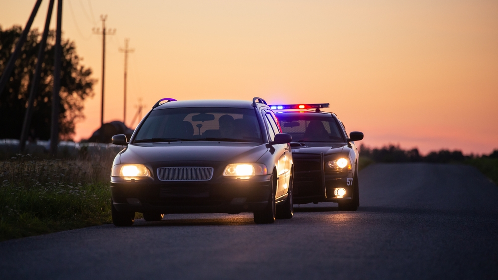 Speeding,Driver,Gets,Pulled,Over,By,Police,Patrolling,Car,.