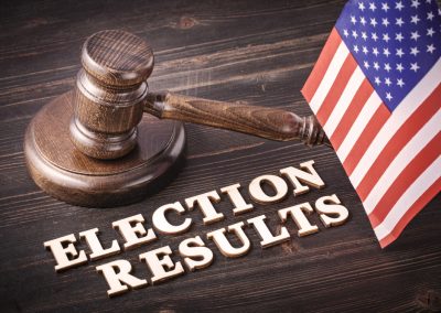 Florida Got Results On Election Night While Five Justices Just Blew Up Everyone Else's Gavel,And,Election,Results,Phrase,Spelled,In,Letters,On,Table.
