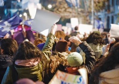 Feminist,Protester,Walk,City,Night.,8,March,Day,Feminism,Protest.
