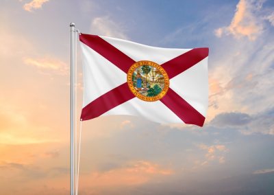 Florida,Flag,Waving,On,Sundown,Sky