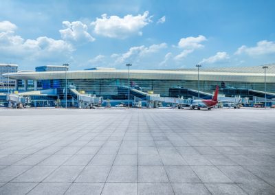 Square,Ground,And,Terminal,Building,Background,In,Airport