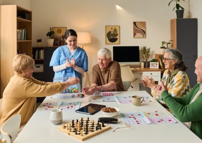 Casey DeSantis Just Gave 20,000 Florida Churches a Direct Line to Your Forgotten Seniors Senior,Group,Playing,Bingo,With,Female,Caregiver,,Interacting,Around,Activity