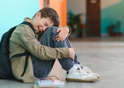 Sad,Schoolboy,Crying,On,The,Floor,At,School,After,Suffering