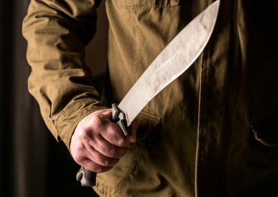 Man,Holding,A,Machete,In,His,And,In,A,Threatening