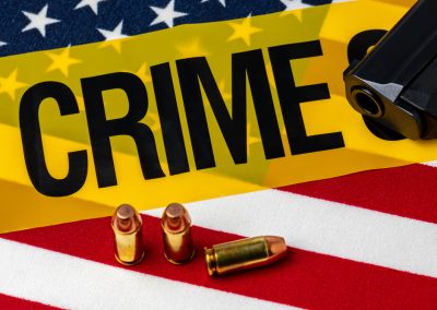 Chicago Has More Murders Than Every Major Florida City Combined and Democrats Just Created a New Bureaucracy to Ignore It Gun,,Ammunition,,Crime,Scene,Tape,And,American,Flag.,Concept,Of