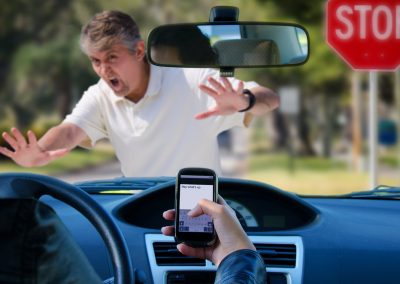 An,Irresponsible,Texting,Driver,Is,About,To,Run,Over,A