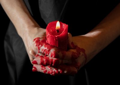 Dad Called Police About His Kids a Week Before the Hot Wax and the Kitchen Fire and Nobody Did Anything Hand,Holding,A,Candle,By,The,Fingertips,While,Wax,Drips