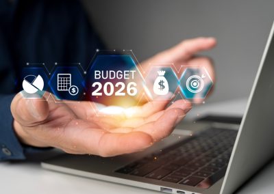 Hand,Holding,Virtual,Budget,2026,Interface,With,Finance,Icons,And